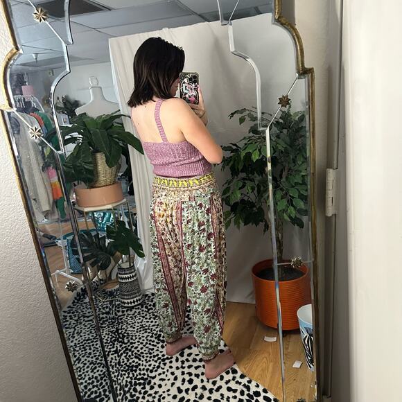 Free People Marla Printed Harem Pants in Meadow Boho Size Large - Picture 5 of 6
